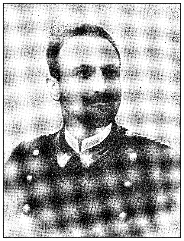 第一次意大利-埃塞俄比亚战争(1895-1896)的古董照片:Amilcare Ghinozzi上尉